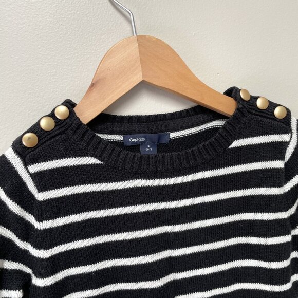 Gap Striped Brass Button Sweater - Picture 2 of 6